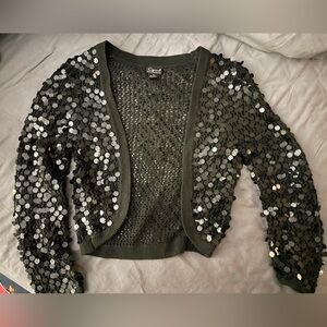 Cejon Black Sequin Shrug